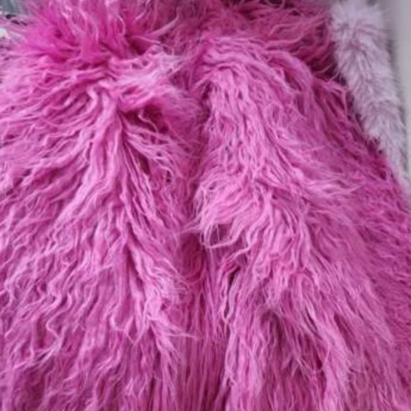 Pink ColorBlock faux fur teddy Coat jacket - Picture 5 of 7